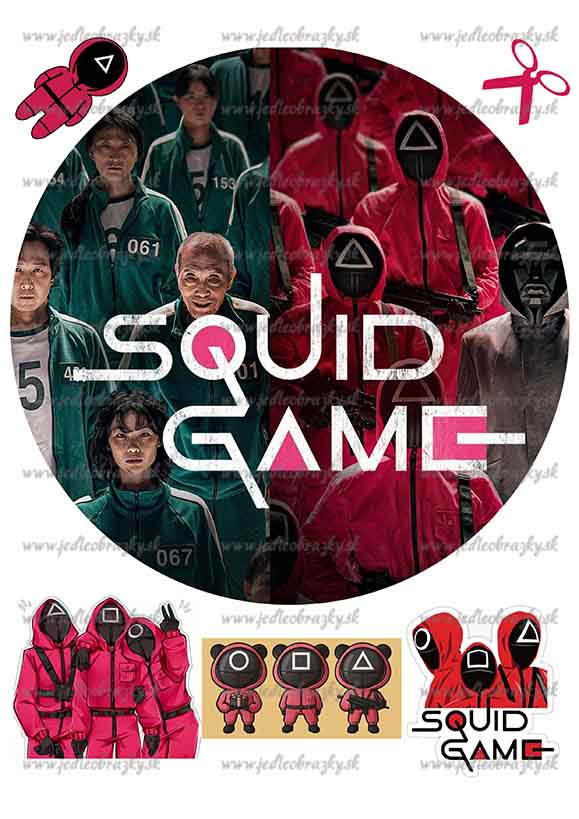 Squid Game jedlý obrázek na dort