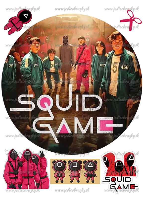 Squid Game jedlý obrázek na dort